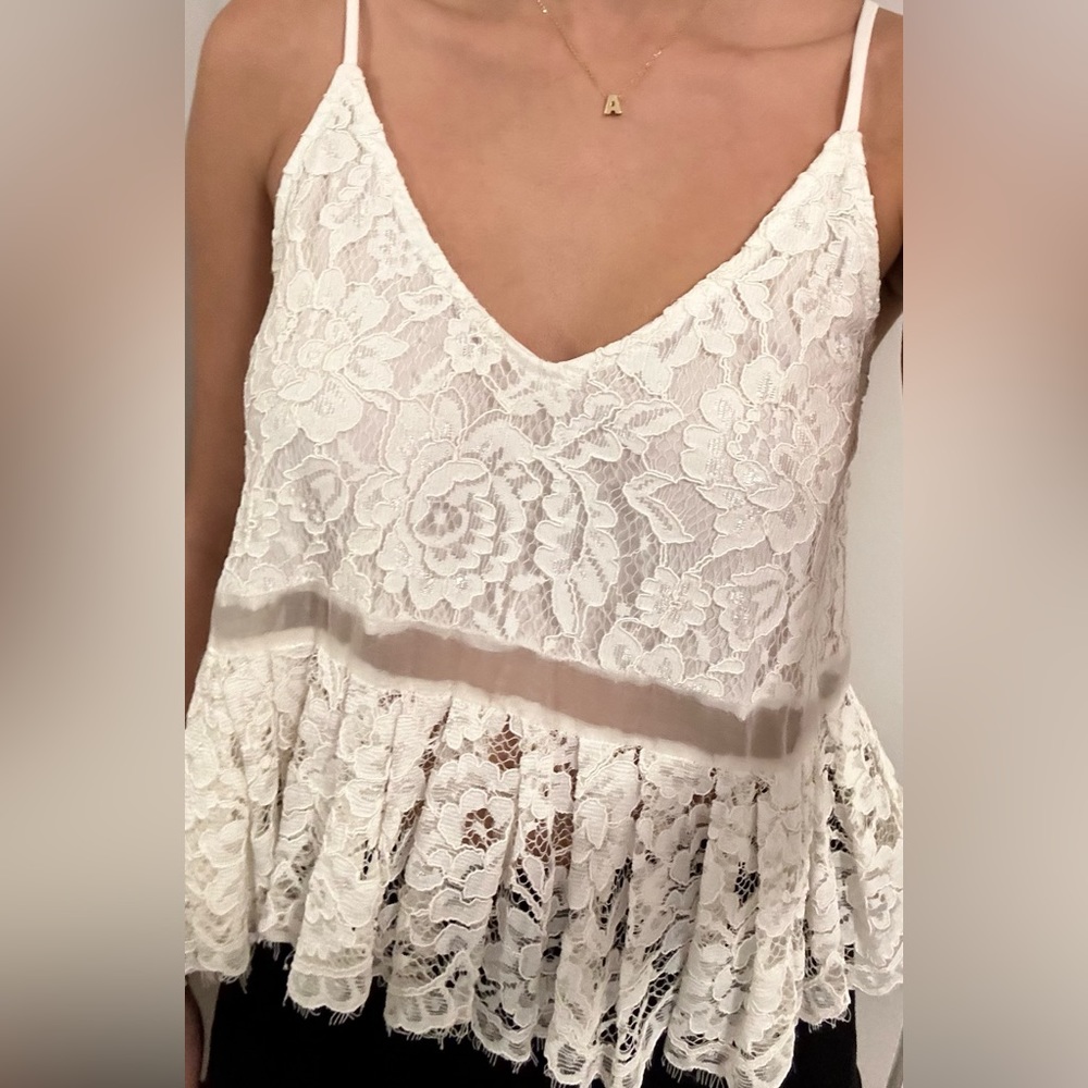 Alexis V-neck lace top